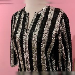 SOLD- Vintage Black & Silver Sequin Jacket